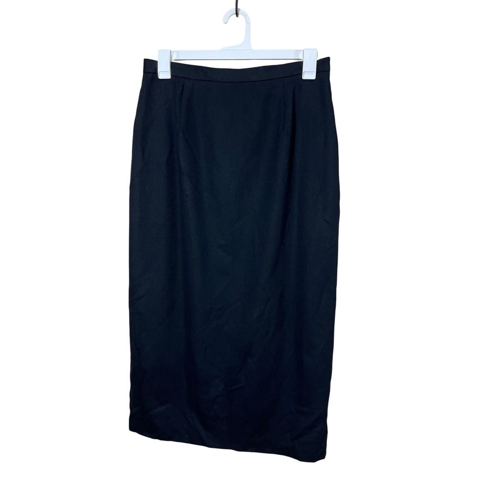 Vintage Alain Gerard Paris New York Black Wool Pencil Skirt‎ Womens Size 16